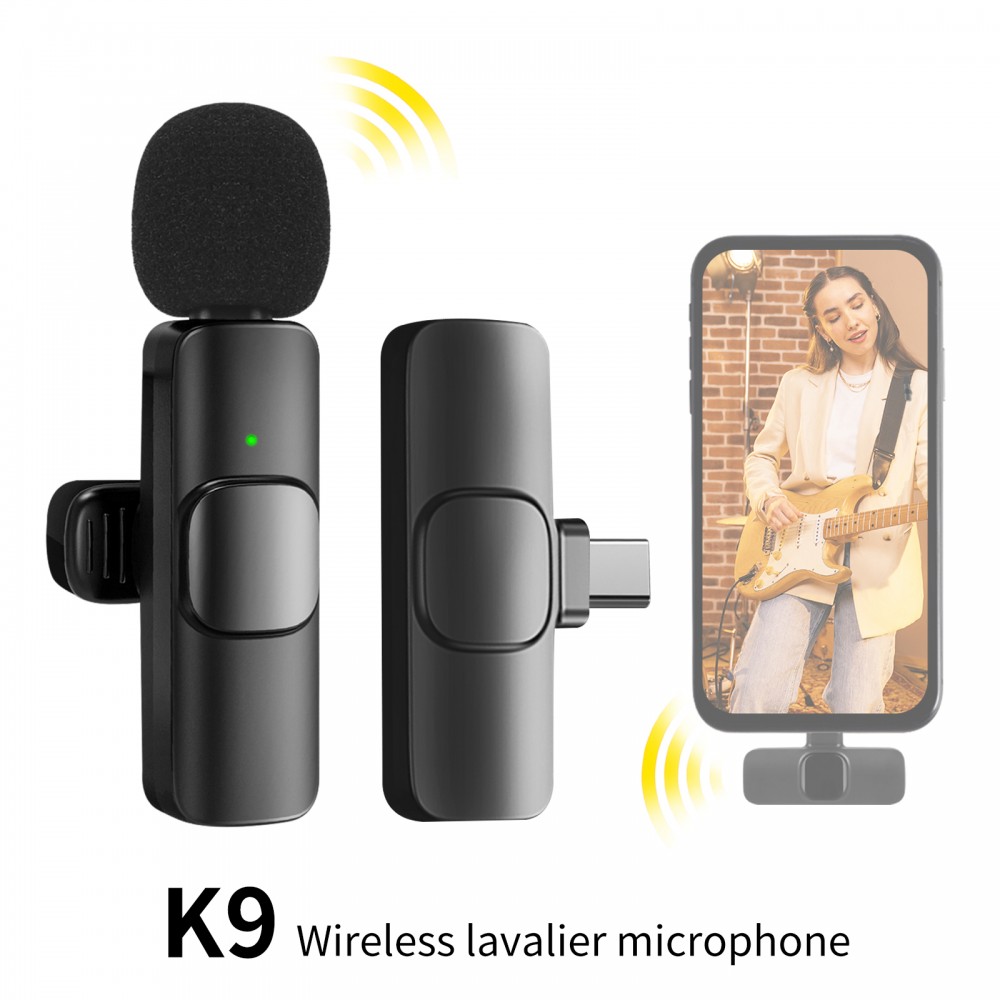 میکروفون یقه ای بیسیم گوشی موبایل شیائومی و آهوی تایپ سی مدل K9
